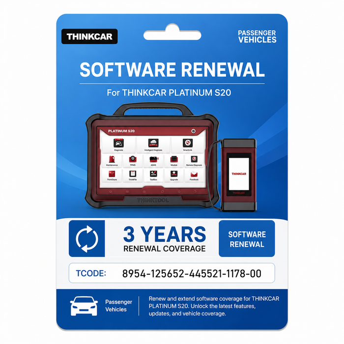 Thinkcar PLATINUM S20 3-Year Passenger Vehicle Software Renewal – T-Code