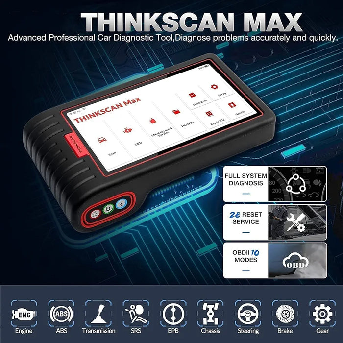 THINKSCAN MAX - Herramienta de escaneo de diagnóstico de automóvil para todos los vehículos Escáner OBD2 de todos los sistemas con 28 funciones de mantenimiento