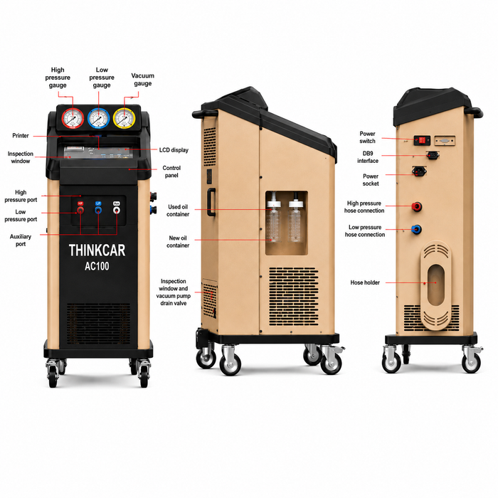 Thinkcar AC100 V3.0 Automatic A/C Refrigerant Recovery & Recharge Machine