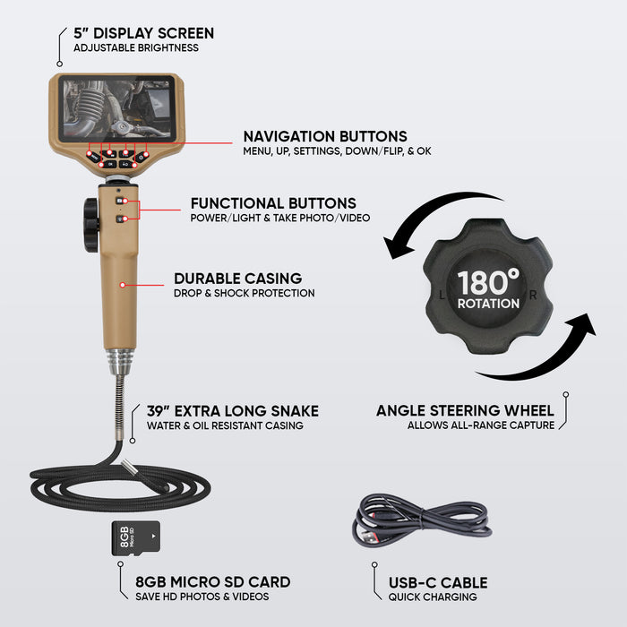 Thinkcar ES402 Endoscope - 4.5" LED Screen with Flexible Bi-directional 180° steering
