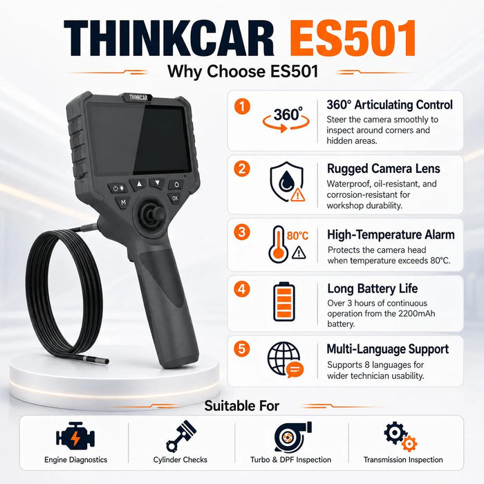 Thinkcar ES501 Professional Automotive Video Inspection Endoscope Camera