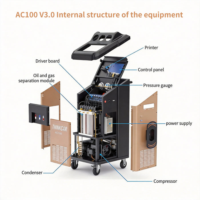 Thinkcar AC100 V3.0 Automatic A/C Refrigerant Recovery & Recharge Machine