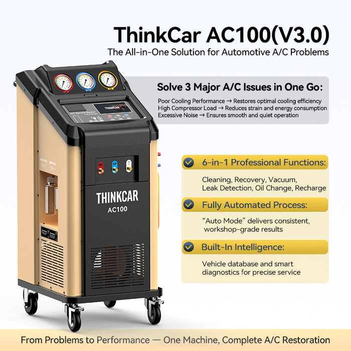 Thinkcar AC100 V3.0 Automatic A/C Refrigerant Recovery & Recharge Machine