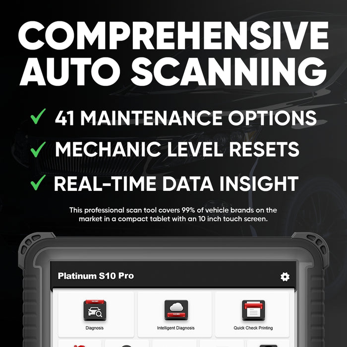 PLATINUM S10 PRO - Professional Vehicle Diagnostic Scanner Tool OBD2 Car Code Reader and Auto Diagnostics