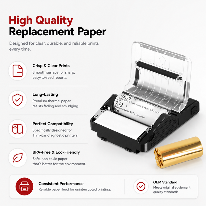 Thinkcar Replacement Printer Paper Roll For Module THINKPRINTER v1 (1 Case Of 10 Rolls)