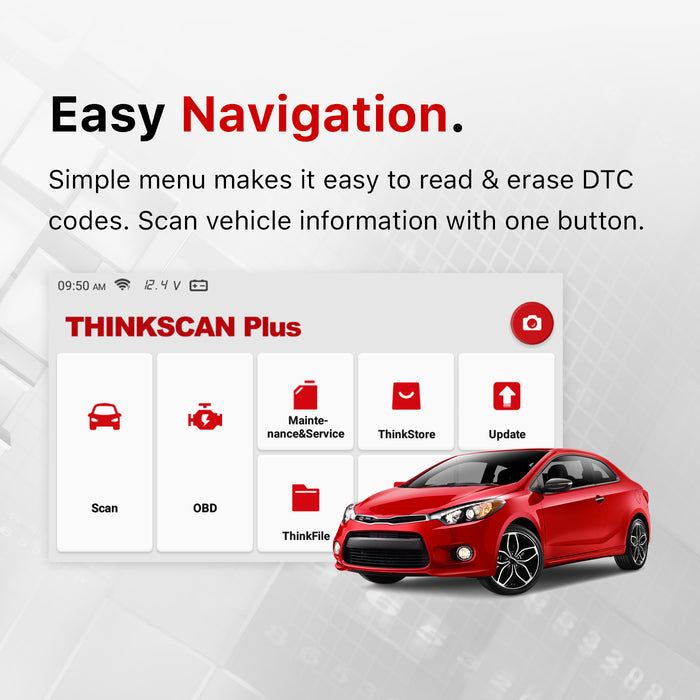 Thinkcar THINKSCAN PLUS S7 5-Inch OBD2 Scanner ABS/SRS/Engine/Transmission/BCM/AC/IC Reset Code Readers & Scan Tools