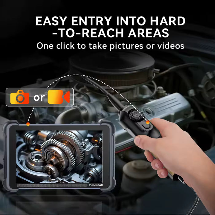 Thinkcar ES102 USB Endoscope - 5.5mm HD Automotive Inspection Camera with 6 LED Lights & 35" Flexible Probe