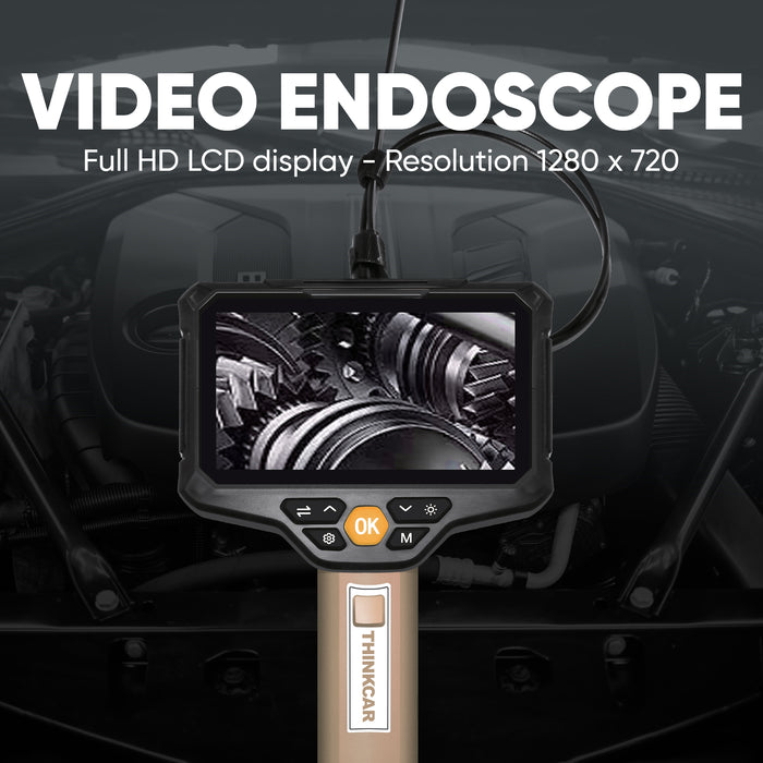 Thinkcar TES205 Professional Video Endoscope - 5.5mm HD Inspection Camera with 5" Display & 6 LED Lights