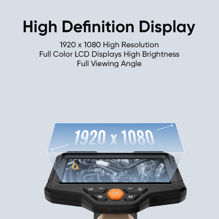 Thinkcar TES205 Professional Video Endoscope - 5.5mm HD Inspection Camera with 5" Display & 6 LED Lights