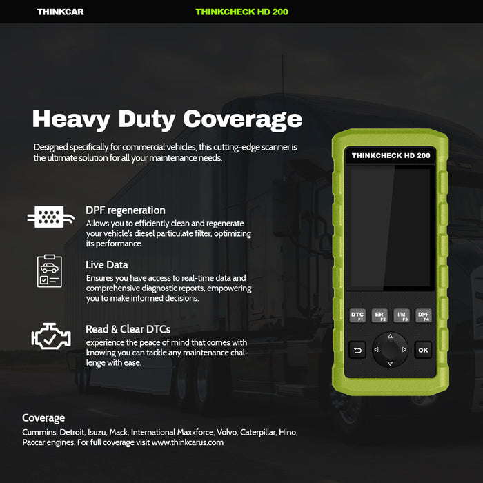 Heavy-Duty Diagnostic DPF Regen Tool for Professional Vehicle Maintenance - THINKCHECK HD 200