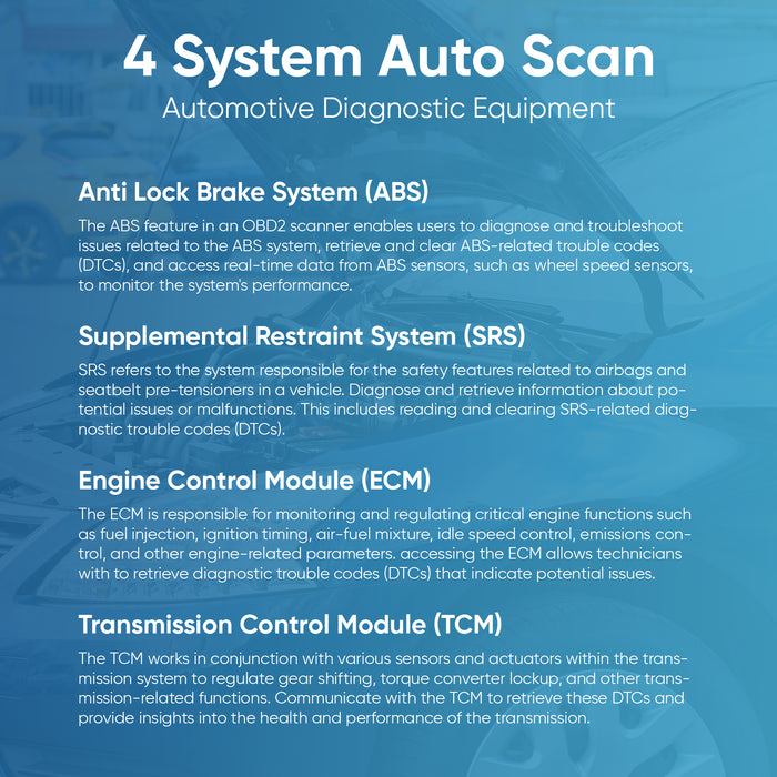 THINKCHECK M43 - 5" OBD2 Scanner Vehicle Diagnostic Car Code Reader ABS, SRS, ECM, TCM