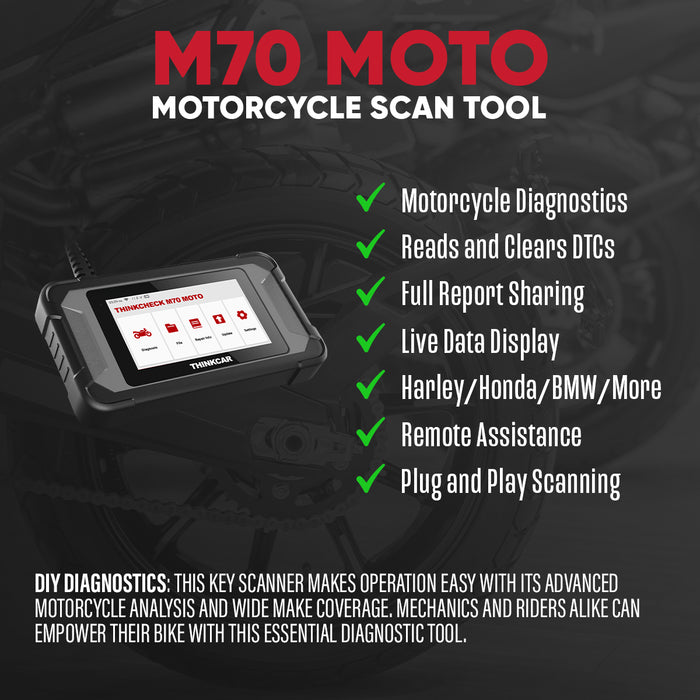 THINKCHECK M70 MOTO - Herramienta de diagnóstico de motocicletas Plug &amp; Play