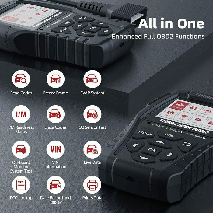 Thinkcar THINKCHECK OBD60 - OBD2 Check Engine Code Reader Light & Smog Check Test Vehicle Diagnostic Equipment