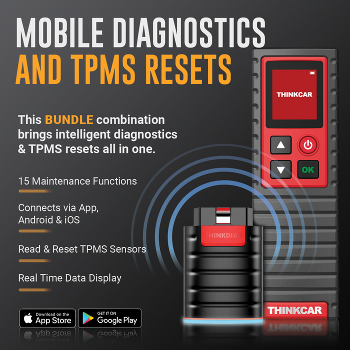 Bluetooth OBD2 Scanner with TPMS Reset Tool - THINKDIAG + TPMS G2 Bundle Deal