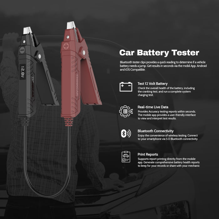 THINKEASY V2 - Car Battery Tester with Bluetooth 5.0 + APP Automotive Alternator Tester