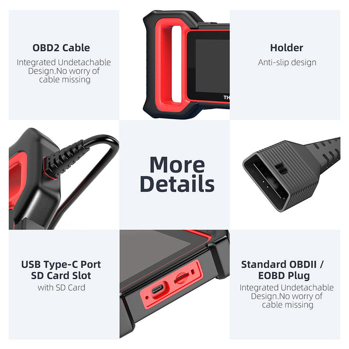 Thinkcar THINKSCAN PLUS S7 5-Inch OBD2 Scanner ABS/SRS/Engine/Transmission/BCM/AC/IC Reset Code Readers & Scan Tools