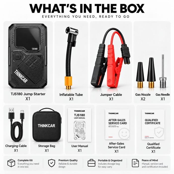 Thinkcar TJS180 2000A Jump Starter with 150 PSI Tire Inflator