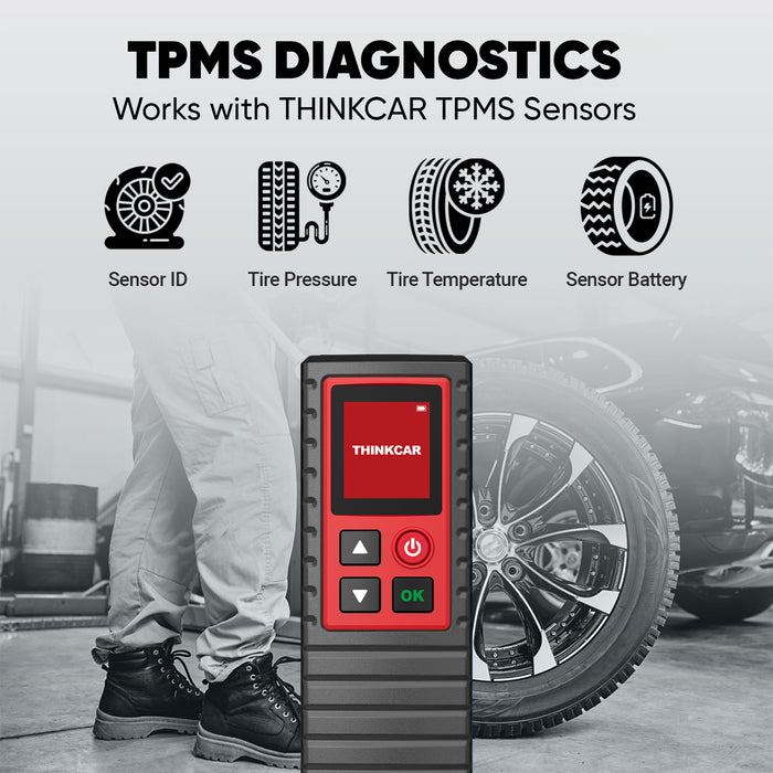 Escáner OBD2 de prueba de diagnóstico automático con herramienta de reinicio TPMS y paquete de 4 sensores de presión de neumáticos