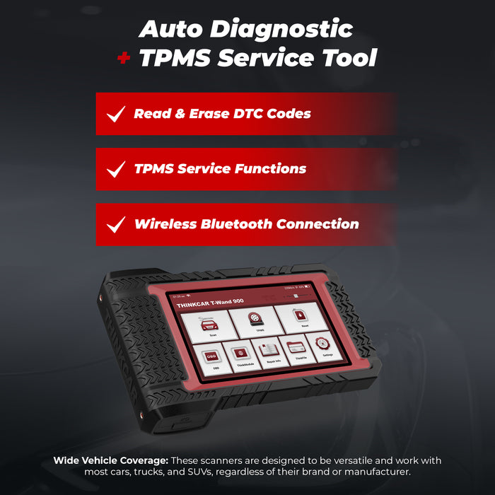TWAND 900 - Wireless Full System Diagnostic Scan Tool Sensor Relearn and Program TPMS Reset