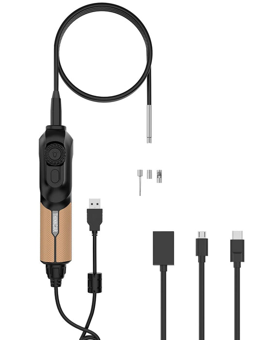 Thinkcar ES102 USB Endoscope - 5.5mm HD Automotive Inspection Camera with 6 LED Lights & 35" Flexible Probe