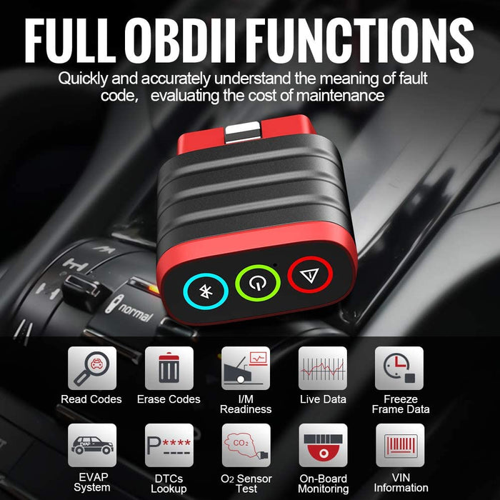 THINKDIAG MINI - Bluetooth OBD2 Scanner Diagnostic Tool, OE Full-System Car Scanner for iOS & Android, Check Engine Light Fault Code Reader & Scan Tool