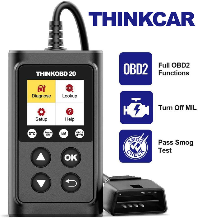 THINKOBD 20: lector de códigos automotrices, escáner OBD2, verificación de luz del motor, escáner de emisiones, transmisión de datos en vivo, verificación de smog 