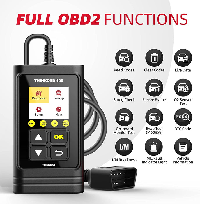 THINKOBD 100 - OBD2 Scanner Engine Fault Code Reader with Full OBD2 Functions