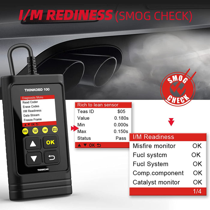 THINKOBD 500 OBD2 Code Reader – Check Engine Diagnostic Scanner (Live Data, Freeze Frame, EVAP)