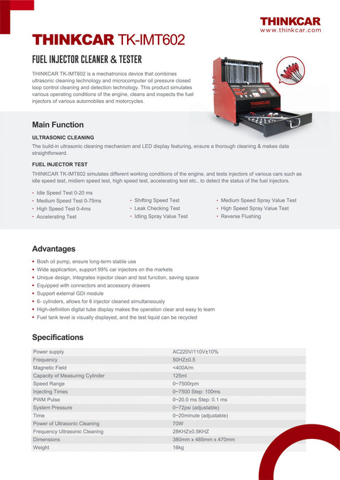 PAQUETE de generador y probador de señal de limpieza de inyectores de combustible: TK-IMT602 + caja GDI