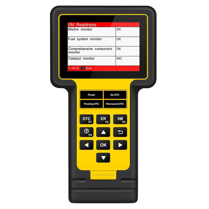 Lector de códigos de automóvil con escáner OBD2 para aceite, frenos, ABS, herramienta de diagnóstico de vehículos SRS (amarillo) - THINKSCAN 600