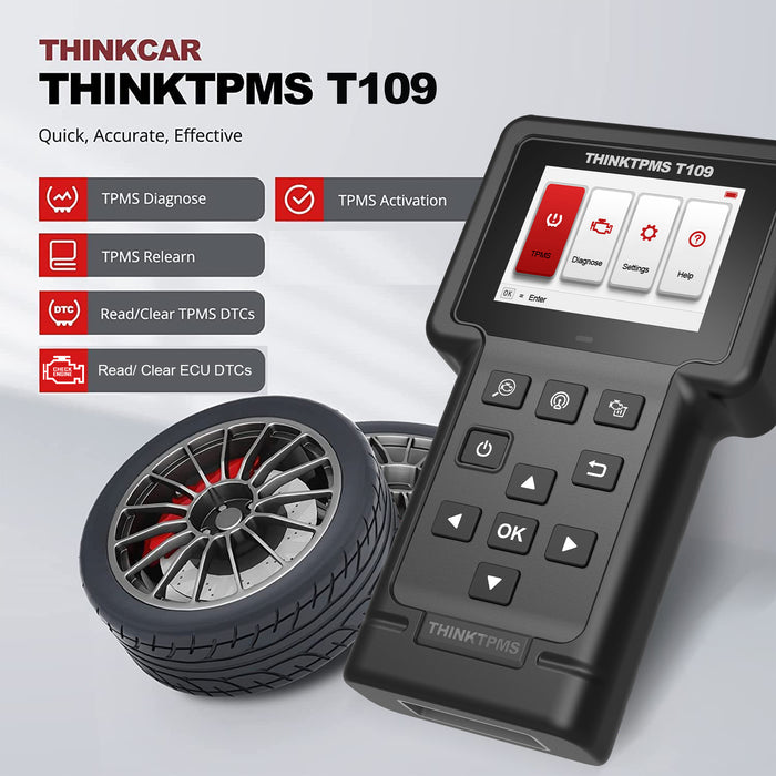 3.5 inch TPMS OBD2 Scanner Car Code Reader Tire Pressure System Relearn Automotive Diagnostic Equipment - THINKTPMS T109