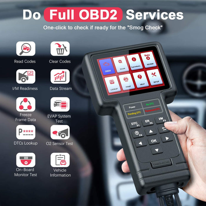 Professional OBD2 Scanner Automotive Diagnostic Equipment Tool for Code Reset Engine, Transmission, ABS, & Airbag - THINKSCAN 660