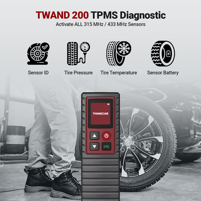 Programa de activación del sensor de presión de neumáticos y herramienta de reaprendizaje Equipo de diagnóstico automotriz TPMS TWAND 200