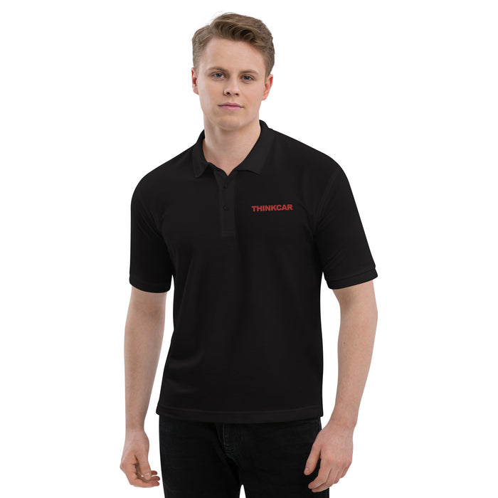 Menswear Top - Embroidered Polo Shirt, Relaxed Fit, All Seasons, 65% Polyester 35% Cotton, Flat Knit Collar and Cuffs